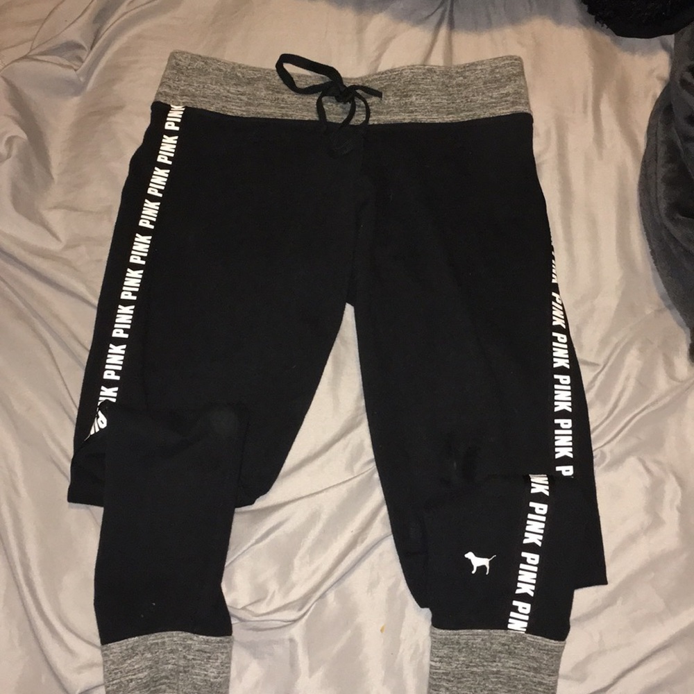 Pink Victoria’s Secret Black & gray yoga leggings